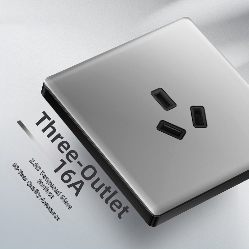 Priză USB ascunsă cu întrerupător din sticlă temperată, tip 86, LED, montaj 60x60 mm, contacte din bronz tin-fosfor