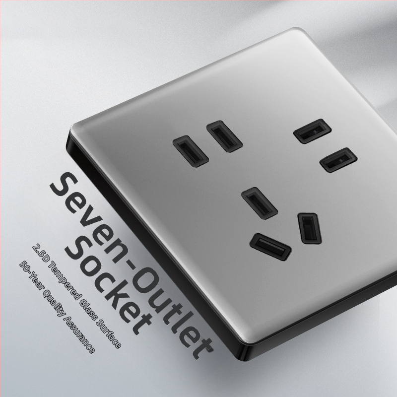 Priză USB ascunsă cu întrerupător din sticlă temperată, tip 86, LED, montaj 60x60 mm, contacte din bronz tin-fosfor