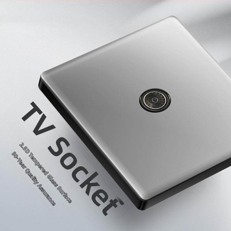 Priză USB ascunsă cu întrerupător din sticlă temperată, tip 86, LED, montaj 60x60 mm, contacte din bronz tin-fosfor