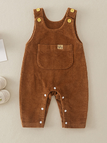 Corduroy памучен безръкав бебешки гащеризон, новородено 0–1 г., пролет-есен, пуловер стил