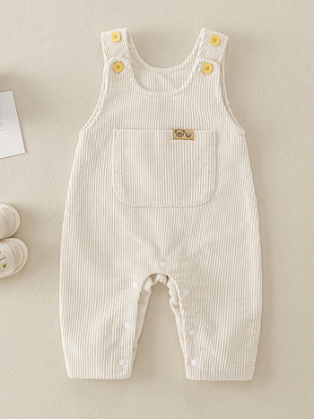 Corduroy памучен безръкав бебешки гащеризон, новородено 0–1 г., пролет-есен, пуловер стил