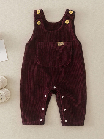 Corduroy памучен безръкав бебешки гащеризон, новородено 0–1 г., пролет-есен, пуловер стил