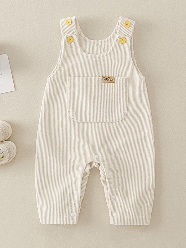 Corduroy памучен безръкав бебешки гащеризон, новородено 0–1 г., пролет-есен, пуловер стил