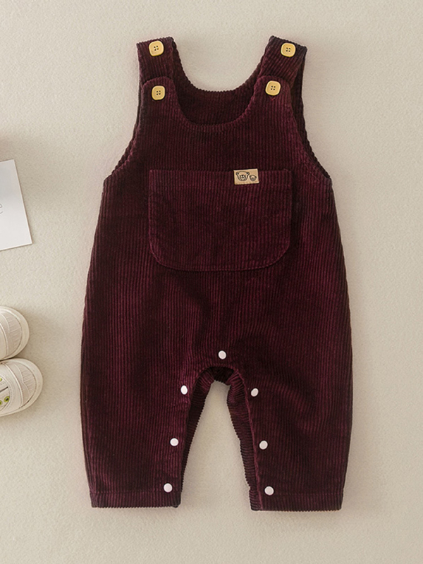 Corduroy памучен безръкав бебешки гащеризон, новородено 0–1 г., пролет-есен, пуловер стил