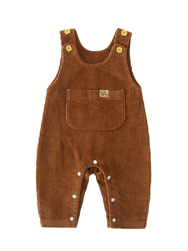 Corduroy памучен безръкав бебешки гащеризон, новородено 0–1 г., пролет-есен, пуловер стил
