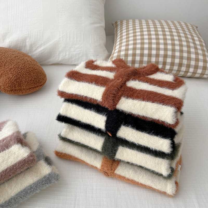 Новородено гащеризон от норков велур, дълъг ръкав, пуловер за зима