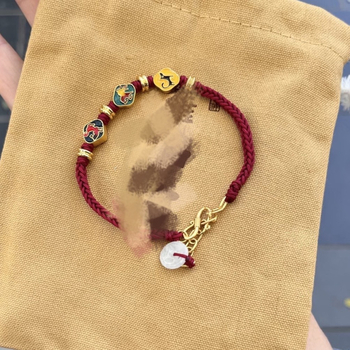 Браслет от медна сплав, ръчно изработени мъниста, унисекс, оригинален дизайн, подходящ за подарък по повод годишнина