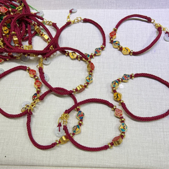 Браслет от медна сплав, ръчно изработени мъниста, унисекс, оригинален дизайн, подходящ за подарък по повод годишнина