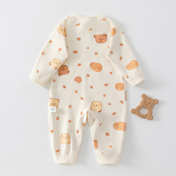 Гащеризон за новородени, 100% памук, pull-over стил, дълъг ръкав, унисекс, за пролет/есен/зима