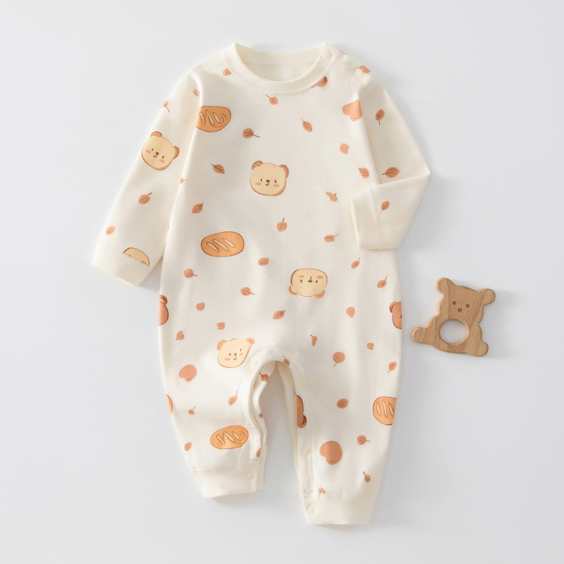 Гащеризон за новородени, 100% памук, pull-over стил, дълъг ръкав, унисекс, за пролет/есен/зима