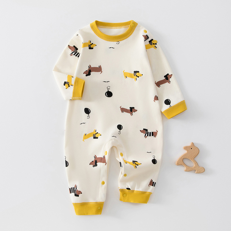 Гащеризон за новородени, 100% памук, pull-over стил, дълъг ръкав, унисекс, за пролет/есен/зима