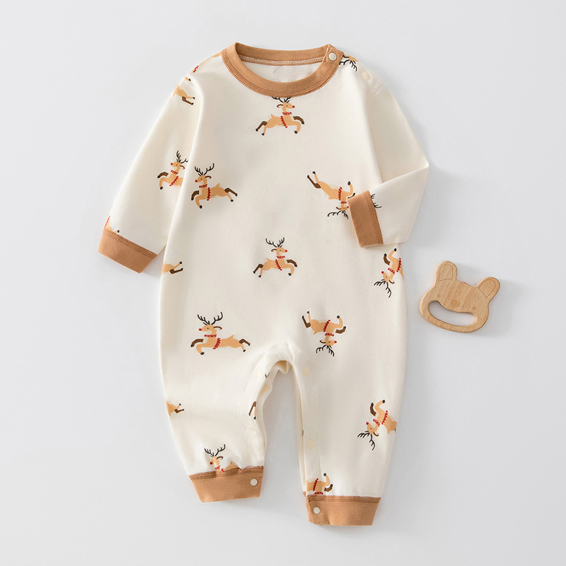 Гащеризон за новородени, 100% памук, pull-over стил, дълъг ръкав, унисекс, за пролет/есен/зима