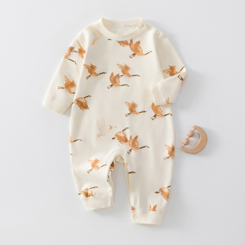 Гащеризон за новородени, 100% памук, pull-over стил, дълъг ръкав, унисекс, за пролет/есен/зима