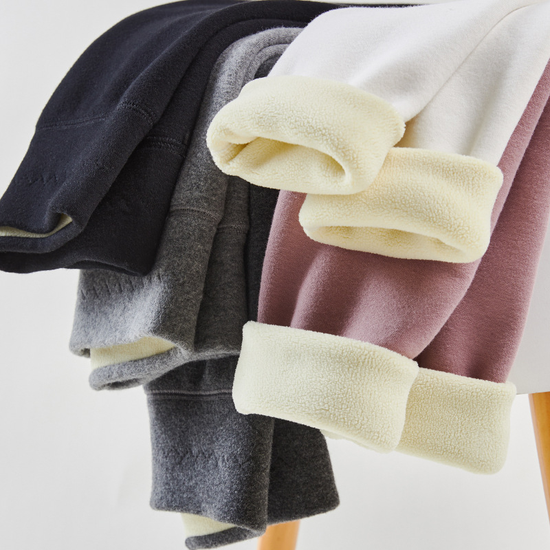 Pantaloni pentru copii cu fleece, iarnă, talie înaltă, 95% bumbac, pentru 3–8 ani