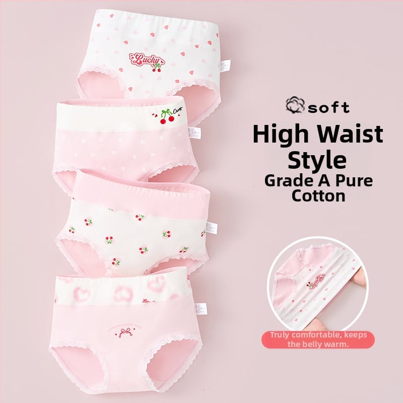 Meitenēm paredzētas kokvilnas biksītes ar augstu jostu, 95% kokvilna, klase A