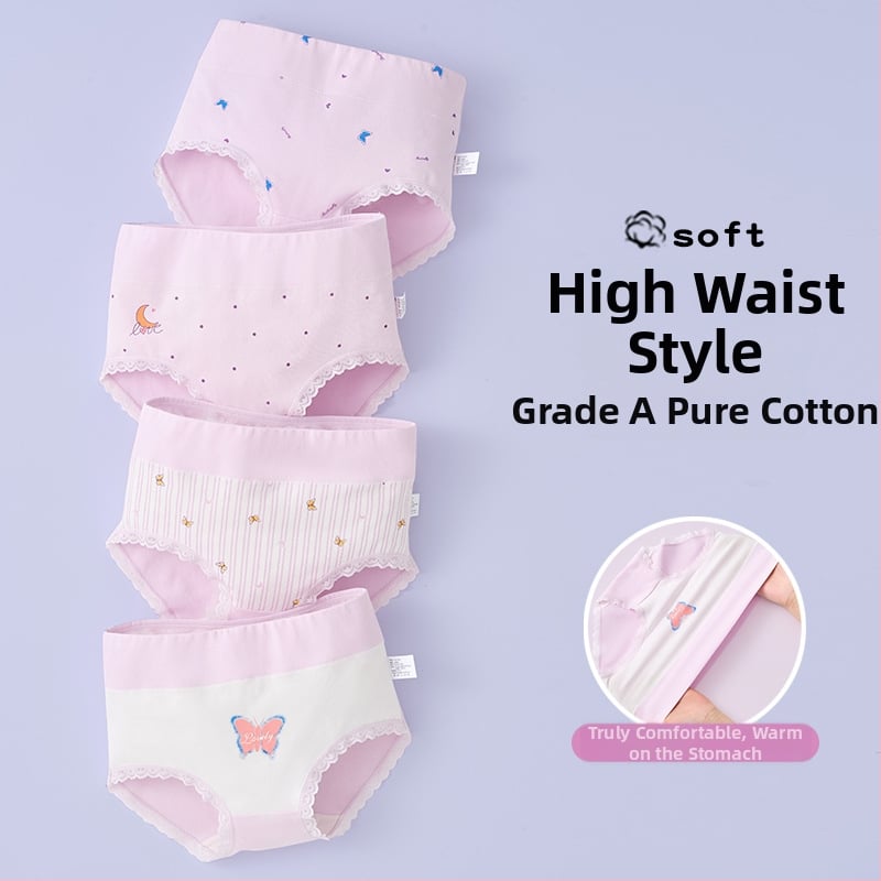 Meitenēm paredzētas kokvilnas biksītes ar augstu jostu, 95% kokvilna, klase A