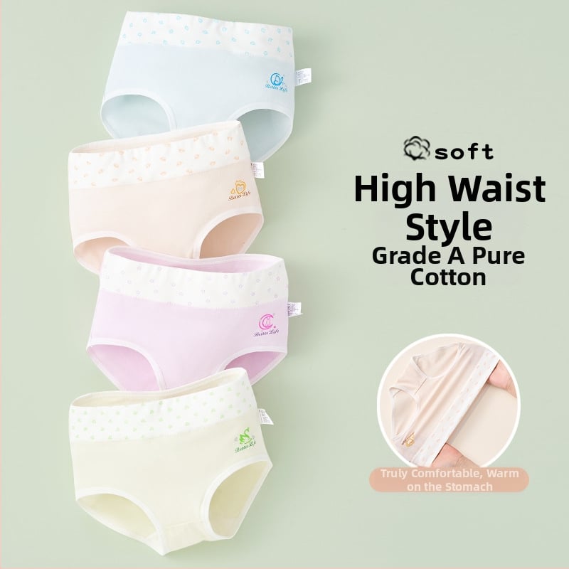 Meitenēm paredzētas kokvilnas biksītes ar augstu jostu, 95% kokvilna, klase A