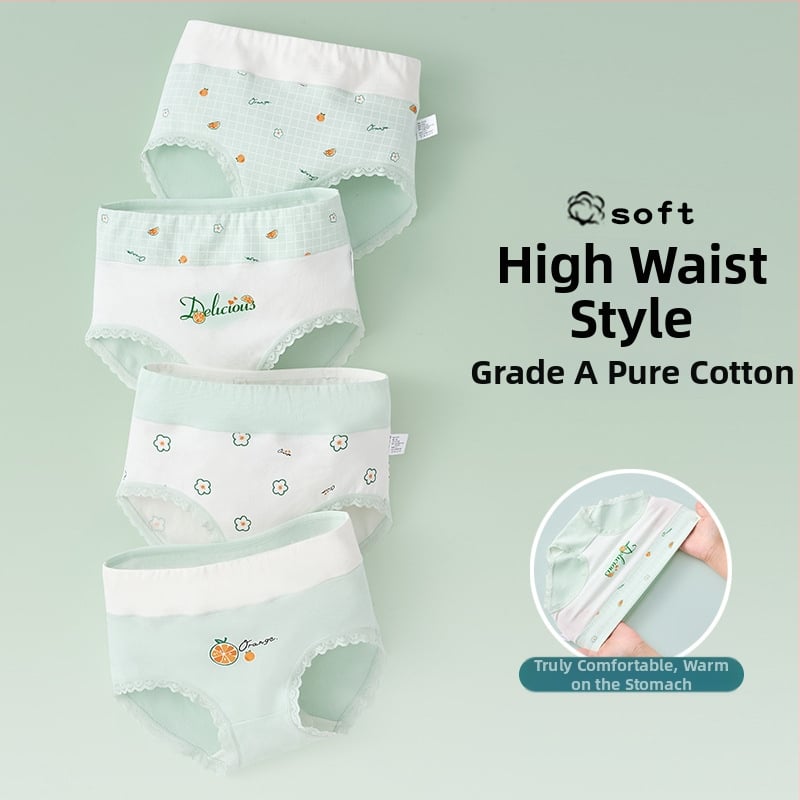 Meitenēm paredzētas kokvilnas biksītes ar augstu jostu, 95% kokvilna, klase A