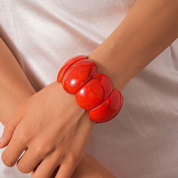 Kézzel készített akril karkötő geometriai négyzet mintával, nőknek, divatos városi stílus