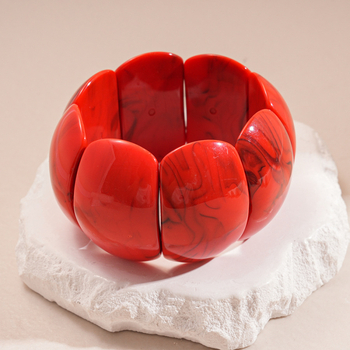 Kézzel készített akril karkötő geometriai négyzet mintával, nőknek, divatos városi stílus