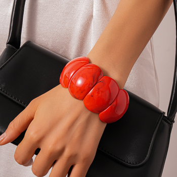 Kézzel készített akril karkötő geometriai négyzet mintával, nőknek, divatos városi stílus