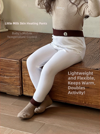 Anmiya bērnu siltas pamatbikses no Lyocell Small Milk Skin auduma, augsts viduklis vēdera atbalstam, universālas, vecums 3–8 gadi, Lyocell saturs 44,5%.