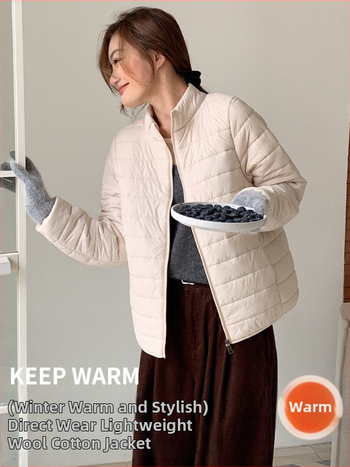 Ashmi vilnos užpildyta nailoninė striukė su stovinčia apykakle, užtrauktuku, geometriniu raštu, ilgos rankovės