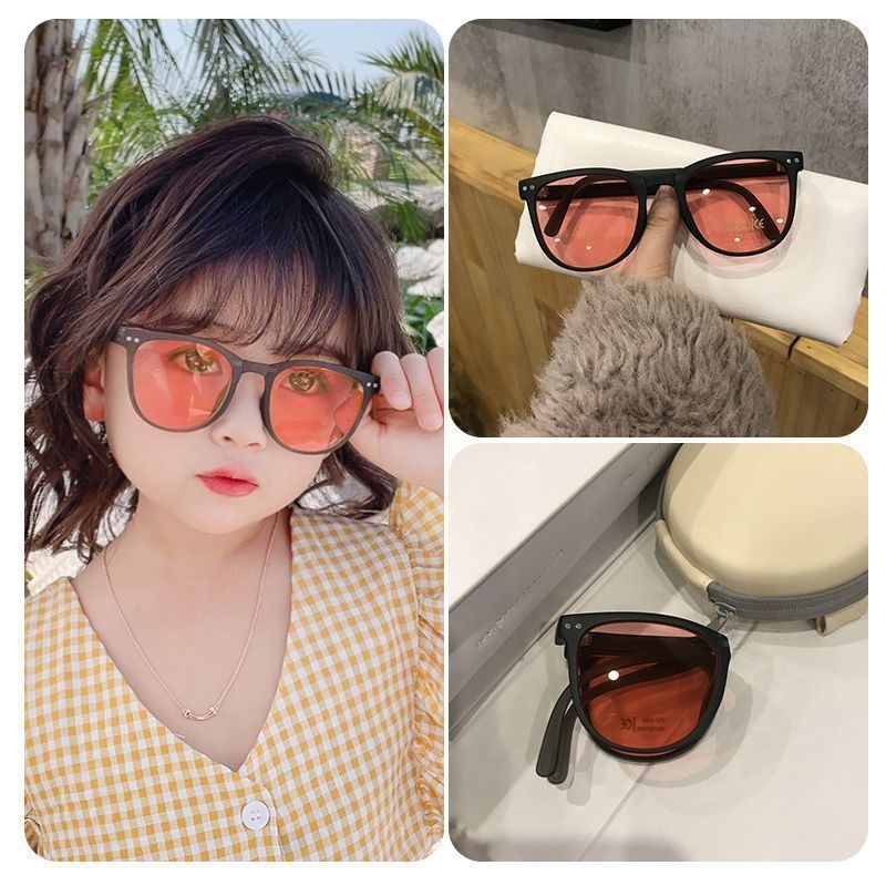 Διπλωτά παιδικά γυαλιά ηλίου με UV προστασία για αγόρια και κορίτσια (Σετ φακών; Φακοί από ρητίνη; Σκελετός: TR+μέταλλο, ρητίνη; Ιδιαίτερα διαμορφωμένος καθρεπτης; Προστασία UV: Κατηγορία 2)