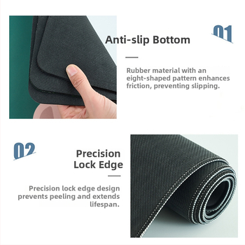 Голям подложка за мишка от естествен каучук и Jiaji плат, антиплъзгаща, термопринт, възможност за печат на лого