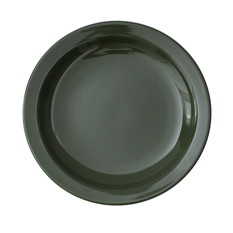 Yayu plosnati porcelanski tanjur – okruglog oblika, pogodan za mikrovalnu, s otisnutim logom