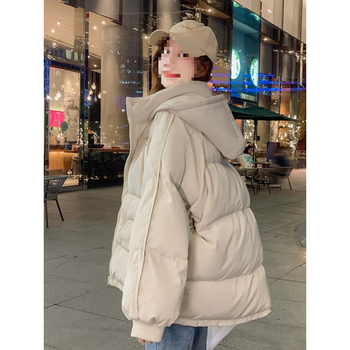 Moteriška medvilninė pūkuota striukė su užtrauktuku, polo apykaklė, ilgomis rankovėmis, tiesus kirpimas