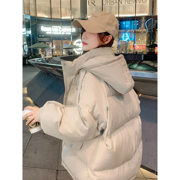 Moteriška medvilninė pūkuota striukė su užtrauktuku, polo apykaklė, ilgomis rankovėmis, tiesus kirpimas