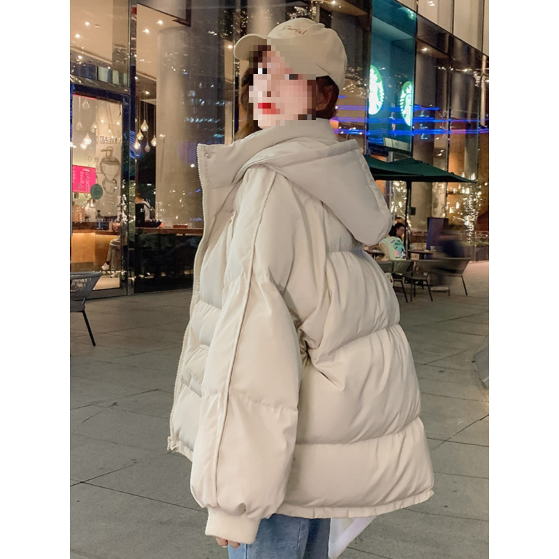 Moteriška medvilninė pūkuota striukė su užtrauktuku, polo apykaklė, ilgomis rankovėmis, tiesus kirpimas