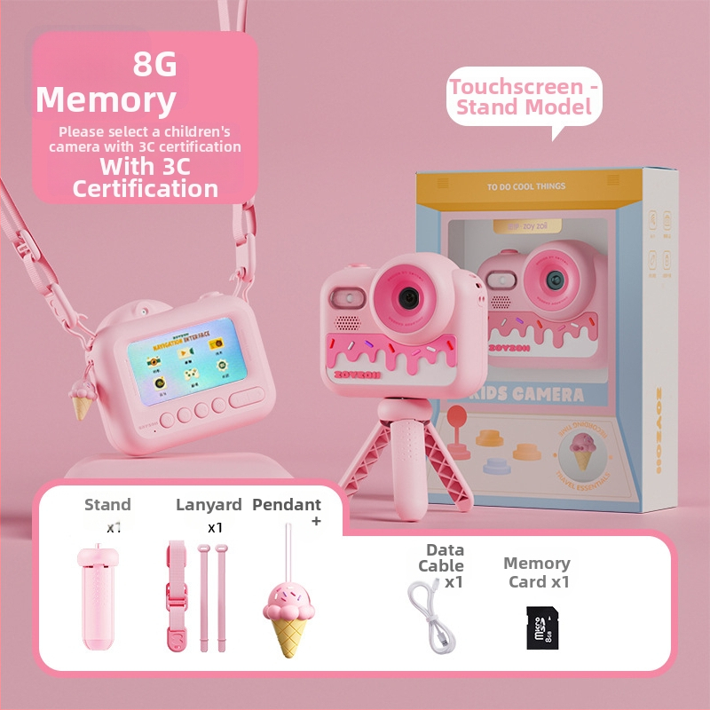 Παιδική κάμερα-παίχνιδο E-28, ψηφιακή κάμερα με ανάλυση 4800 εικονοστοιχείων, αποθήκευση SD, διάρκεια μπαταρίας 2–3 ώρες, λειτουργίες: παιχνίδια, αυτοκόλλητα φωτογραφιών, βιντεογράφηση, φίλτρα, λήψη φωτογραφιών