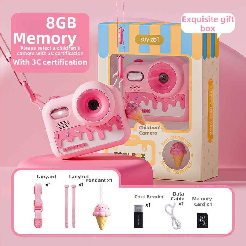 Παιδική κάμερα-παίχνιδο E-28, ψηφιακή κάμερα με ανάλυση 4800 εικονοστοιχείων, αποθήκευση SD, διάρκεια μπαταρίας 2–3 ώρες, λειτουργίες: παιχνίδια, αυτοκόλλητα φωτογραφιών, βιντεογράφηση, φίλτρα, λήψη φωτογραφιών