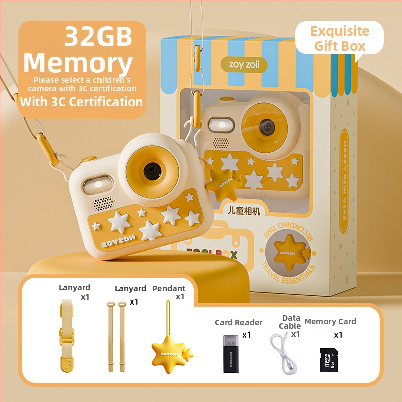 Παιδική κάμερα-παίχνιδο E-28, ψηφιακή κάμερα με ανάλυση 4800 εικονοστοιχείων, αποθήκευση SD, διάρκεια μπαταρίας 2–3 ώρες, λειτουργίες: παιχνίδια, αυτοκόλλητα φωτογραφιών, βιντεογράφηση, φίλτρα, λήψη φωτογραφιών