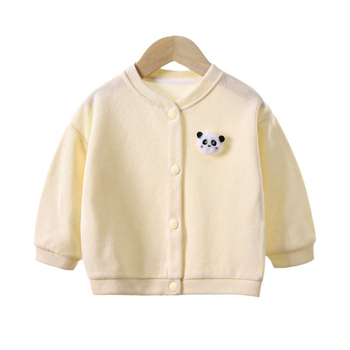 Bērnu kardigans korejiešu stilā meitenēm, 60% kokvilna, garas piedurknes, apaļš kakls, priekšējā aizdare ar vienu pogu, pavasarim un rudenim
