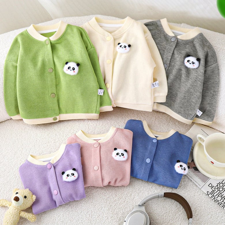 Bērnu kardigans korejiešu stilā meitenēm, 60% kokvilna, garas piedurknes, apaļš kakls, priekšējā aizdare ar vienu pogu, pavasarim un rudenim