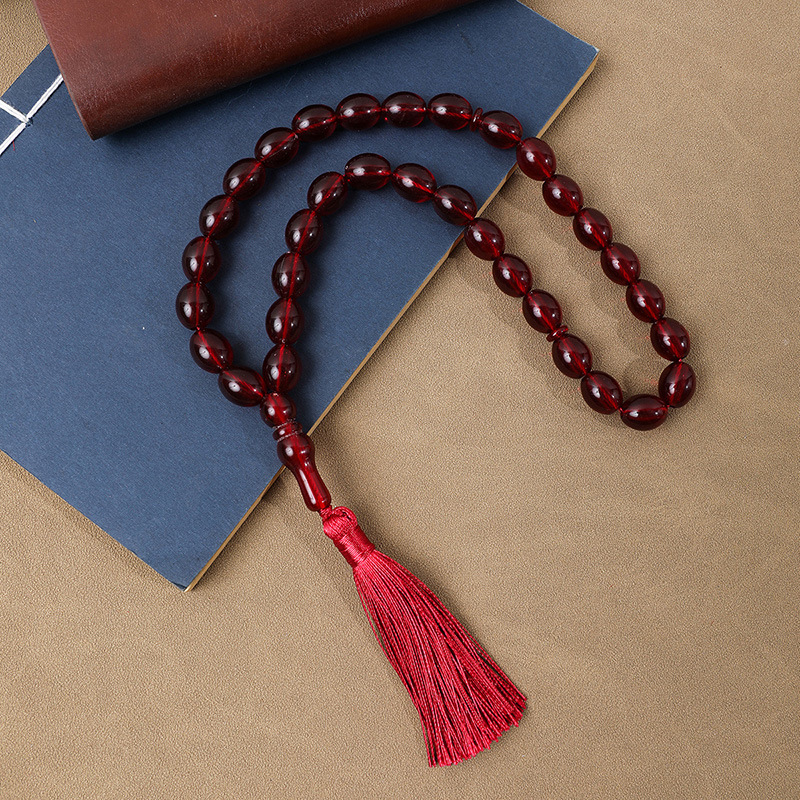 Tasbih molitveni biseri, 33 perle, akril, klasični stil, arapski/bliski istok dizajn