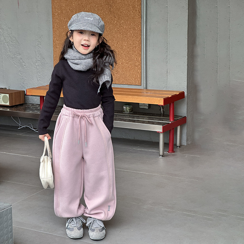 Pulover tricotat pentru copii, stil coreean, guler înalt, mâneci lungi, pentru vârsta 3–8 ani, amestec acrilic 57%/ nylon 14%/ polyester 29%, atingere moale, iarnă 2025