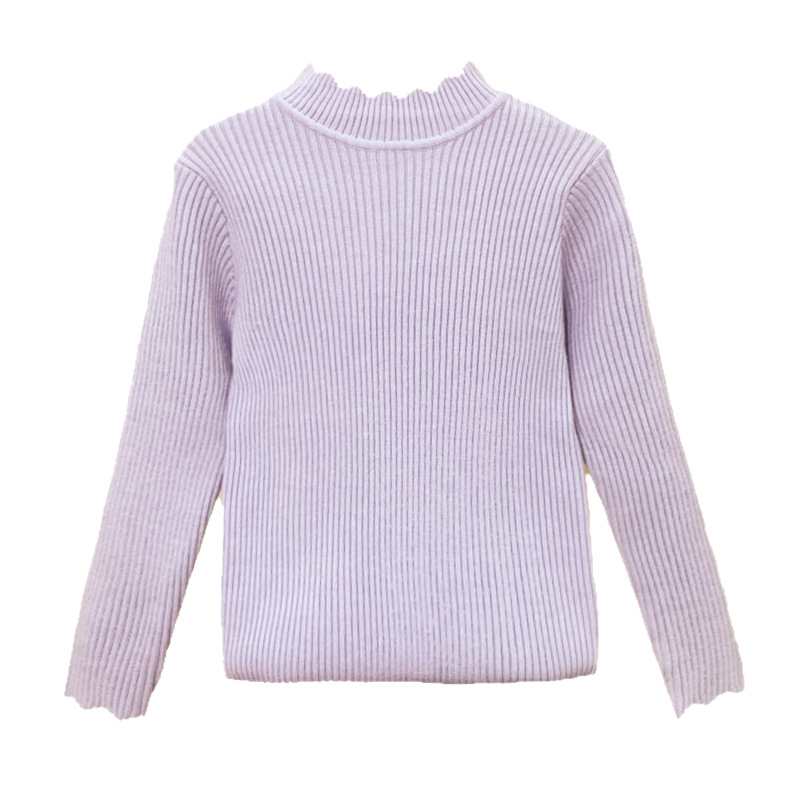 Dječji pulover u korejskom stilu s flis podstavom, pleteni, dugi rukav, akril 50% smjesa, jesen-zima