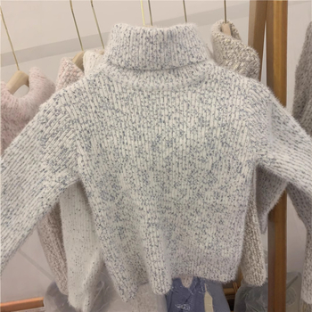 Dječji džemper od norkine dlake, korejskog stila, visok ovratnik, debeli pleteni materijal, 100% norka, za djecu 3-8 godina