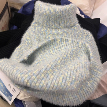 Dječji džemper od norkine dlake, korejskog stila, visok ovratnik, debeli pleteni materijal, 100% norka, za djecu 3-8 godina