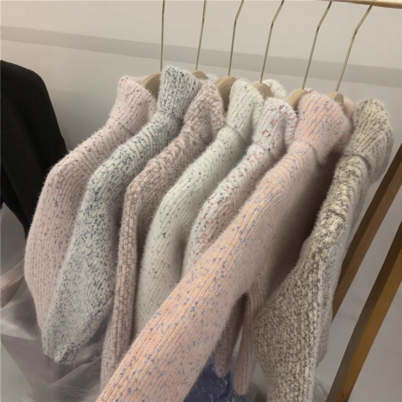 Dječji džemper od norkine dlake, korejskog stila, visok ovratnik, debeli pleteni materijal, 100% norka, za djecu 3-8 godina