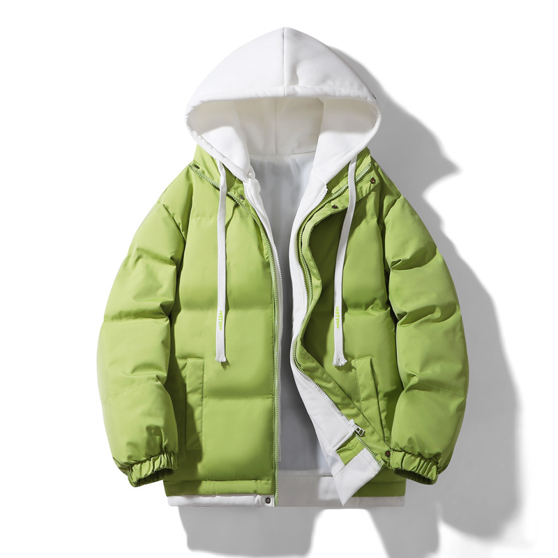 Muška puffer jakna s kapuljom, debela, punjena poliesterom, glavni materijal poliester, zatvarač