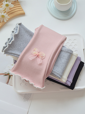 Dječje hlače za djevojčice u korejskom stilu od pamuka s počupanom završnom obradom, srednji pojas s elastičnim pojasom, za novorođenčad (0–1 godina), proljeće‑jesen