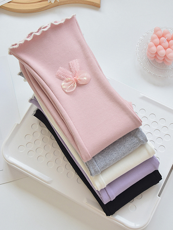 Dječje hlače za djevojčice u korejskom stilu od pamuka s počupanom završnom obradom, srednji pojas s elastičnim pojasom, za novorođenčad (0–1 godina), proljeće‑jesen