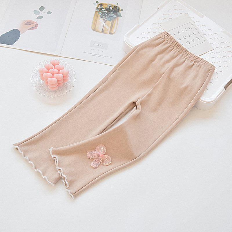 Dječje hlače za djevojčice u korejskom stilu od pamuka s počupanom završnom obradom, srednji pojas s elastičnim pojasom, za novorođenčad (0–1 godina), proljeće‑jesen