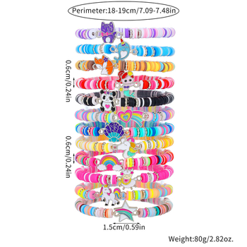 Set narukvica s motivom životinja (mačka i štenci), ručno izrađene perle od polimernog glinenog materijala, detalji leptira, boemski stil, unisex