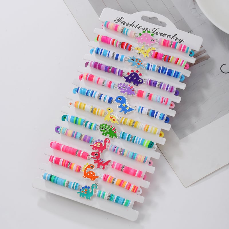 Set narukvica s motivom životinja (mačka i štenci), ručno izrađene perle od polimernog glinenog materijala, detalji leptira, boemski stil, unisex